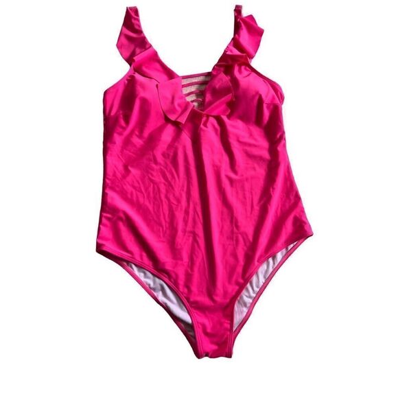 Secret-Slim Flutter-Sleeve Plus-Size One-Piece Swimsuit 2XL - Picture 2 of 5